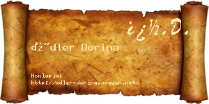 Ádler Dorina névjegykártya